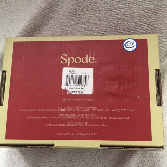 SPODE Peppermint Dip Set Bowl & Spreader - Picture 7 of 8